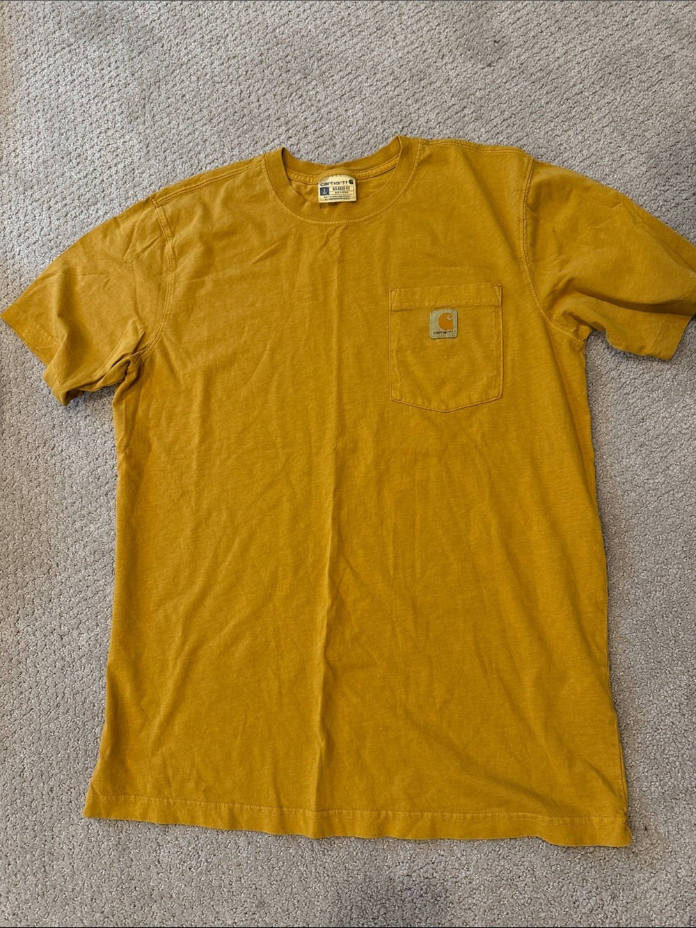 Carhartt Short-Sleeve Pocket Tee in Mustard Yellow